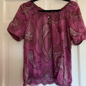 Sonoma Light Summer Blouse! Purple paisley!